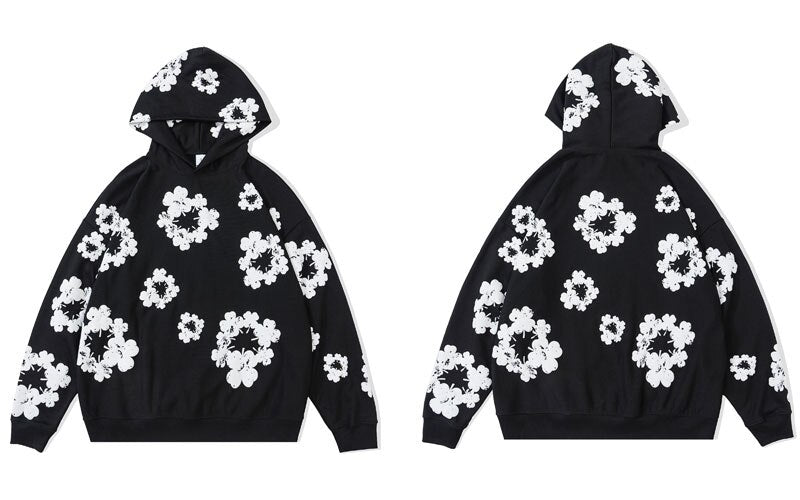 "White Snow" Unisex Men Women Streetwear Graphic Hoodie Daulet Apparel