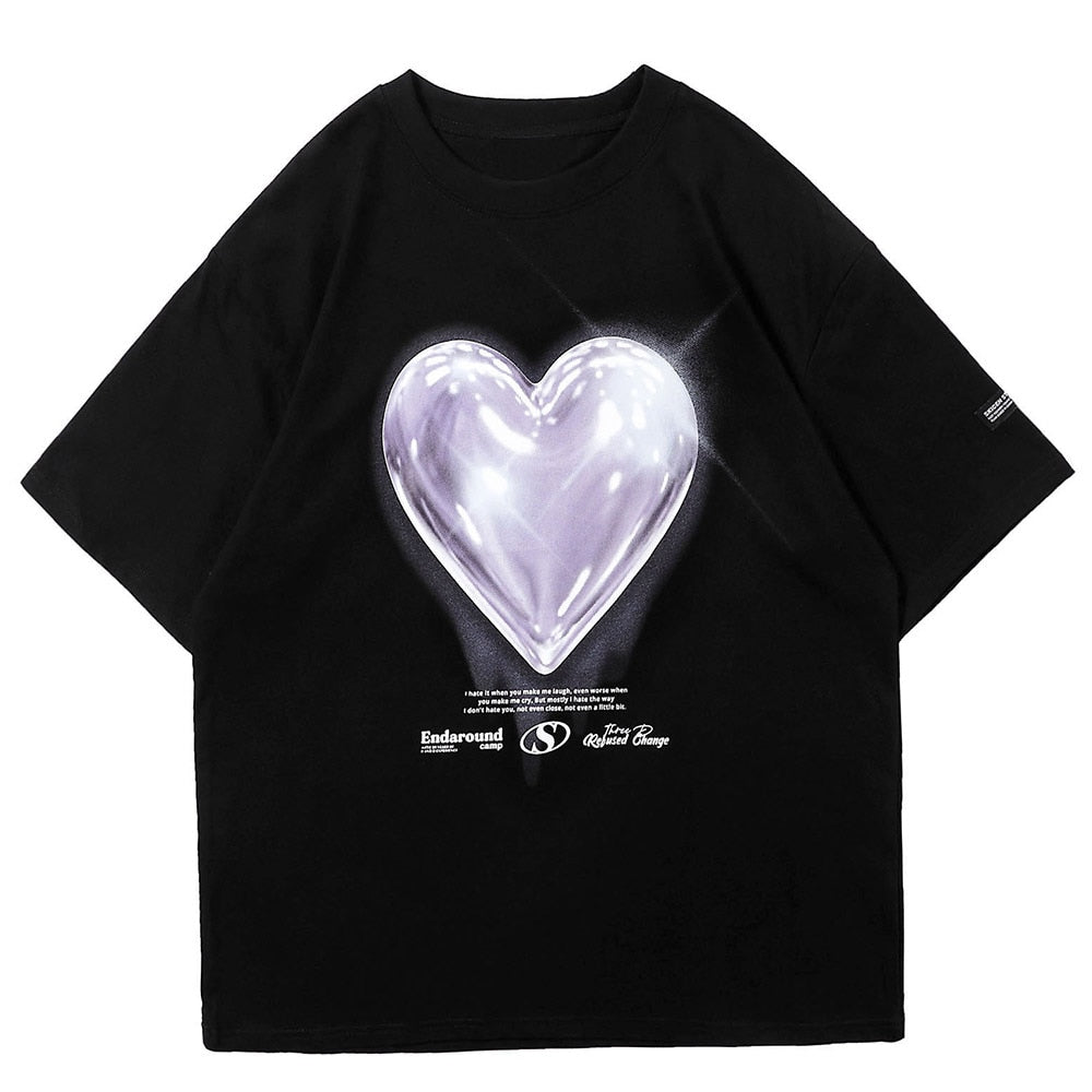 "Candy Hearts" Men Women Streetwear Unisex Graphic T-Shirt Daulet Apparel