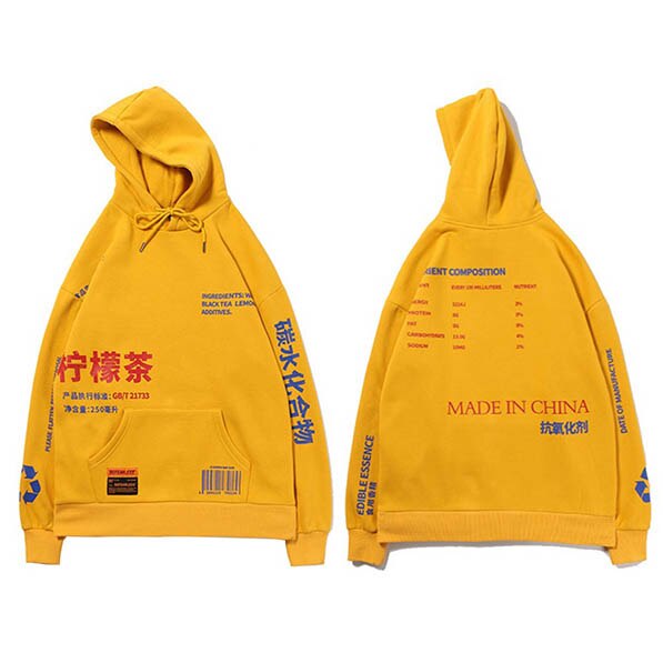 "Lemon Tea" Unisex Men Women Streetwear Graphic Hoodie Daulet Apparel