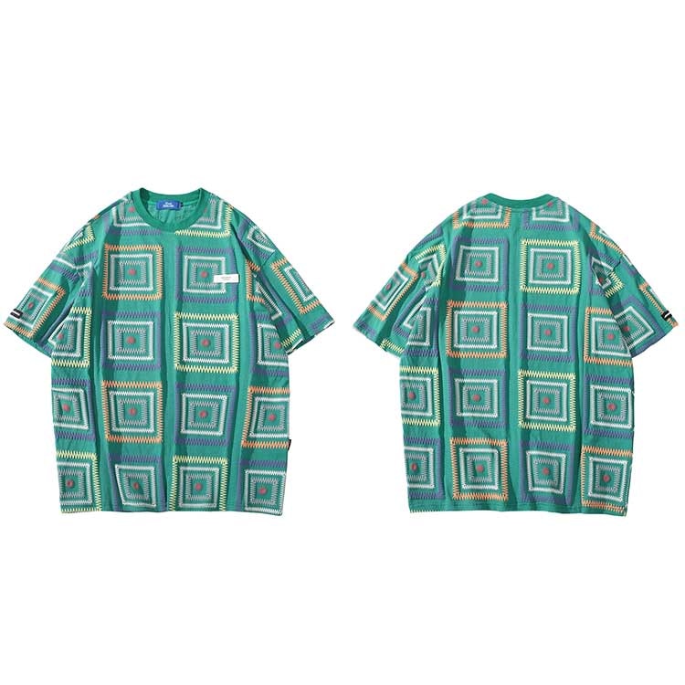 "Square Dance" Unisex Men Women Streetwear Graphic T-Shirt Daulet Apparel