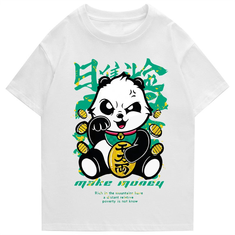 "Rich Panda” Men Women Streetwear Unisex Graphic T-Shirt Daulet Apparel