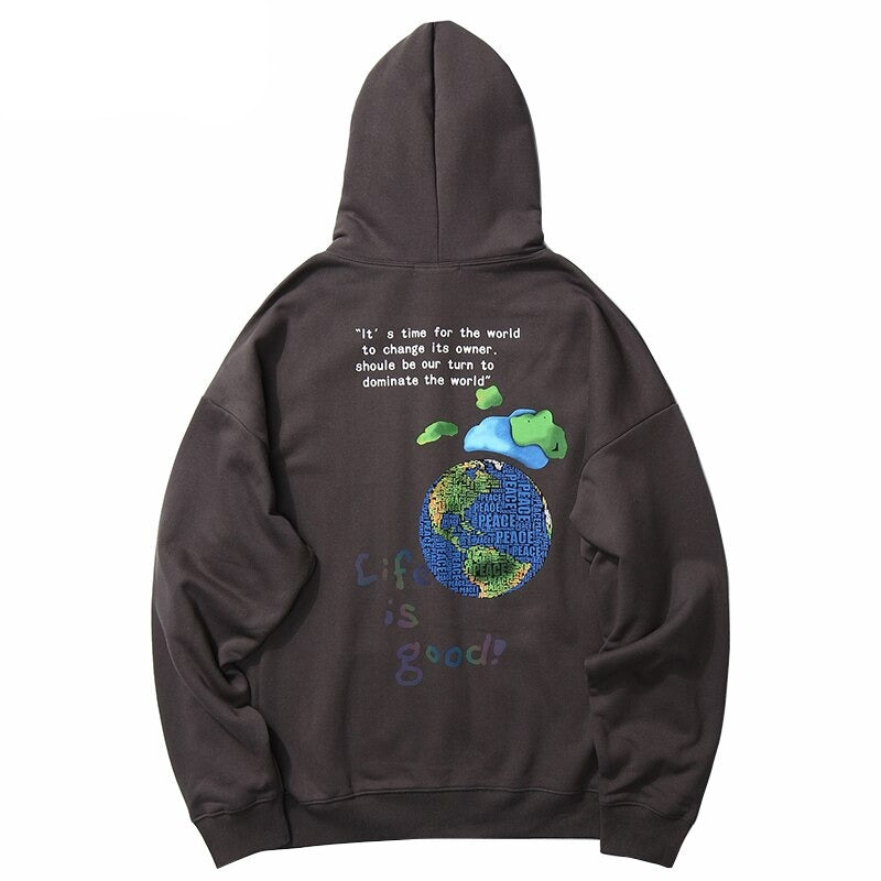 "Life Is Good" Unisex Men Women Streetwear Graphic Hoodie Daulet Apparel
