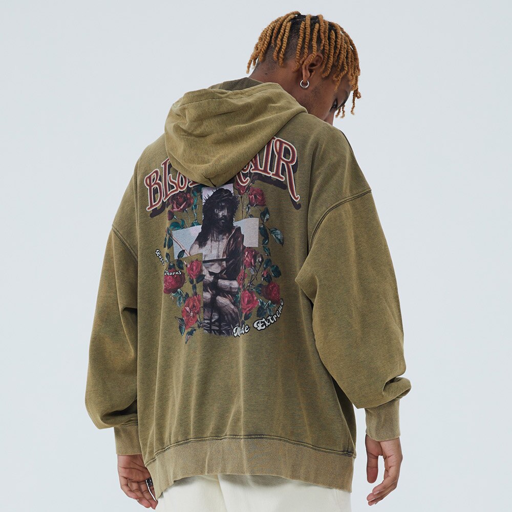 "Broken Rose" Unisex Men Women Streetwear Graphic Hoodie Daulet Apparel