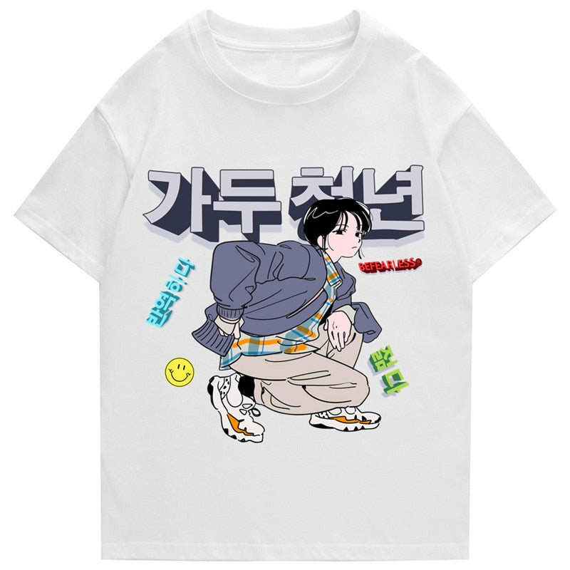 "Fearless" Men Women Streetwear Unisex Graphic T-Shirt Daulet Apparel