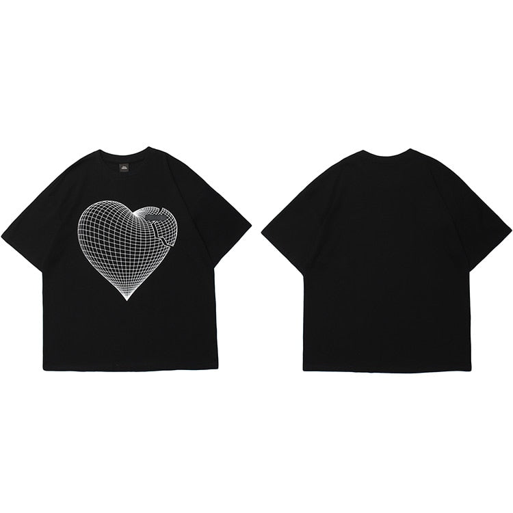 "Broken Heart" Unisex Men Women Streetwear Graphic T-Shirt Daulet Apparel