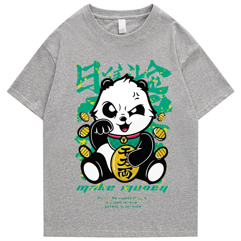 "Rich Panda” Men Women Streetwear Unisex Graphic T-Shirt Daulet Apparel