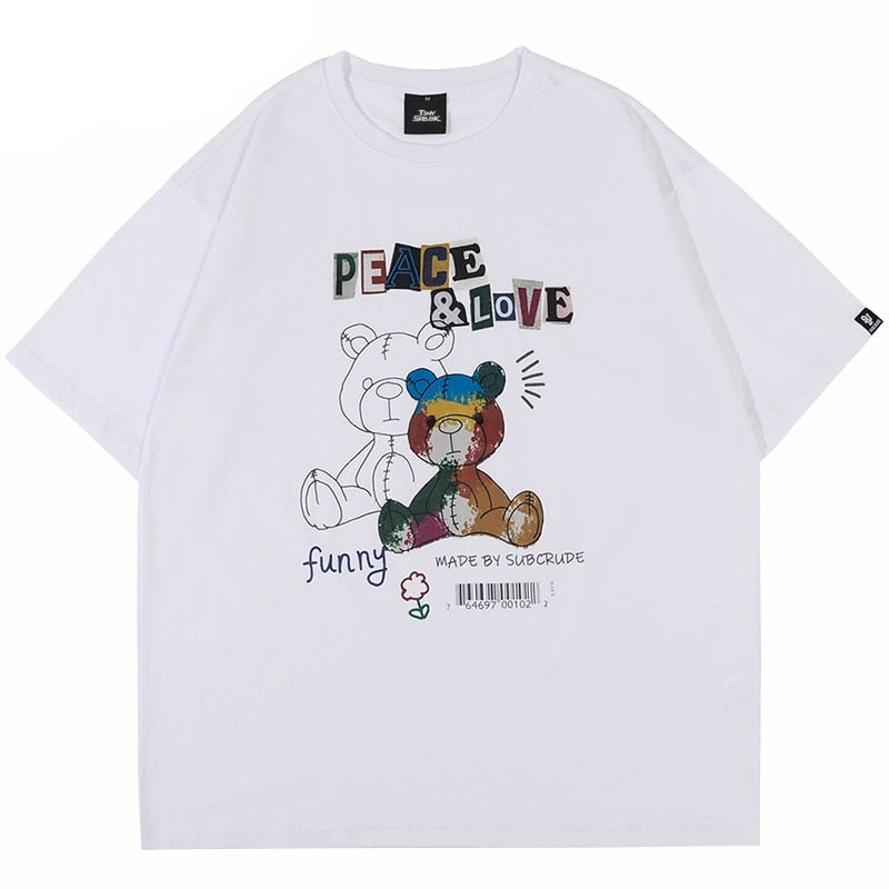 "Peace and Love" Unisex Men Women Streetwear Graphic T-Shirt Daulet Apparel