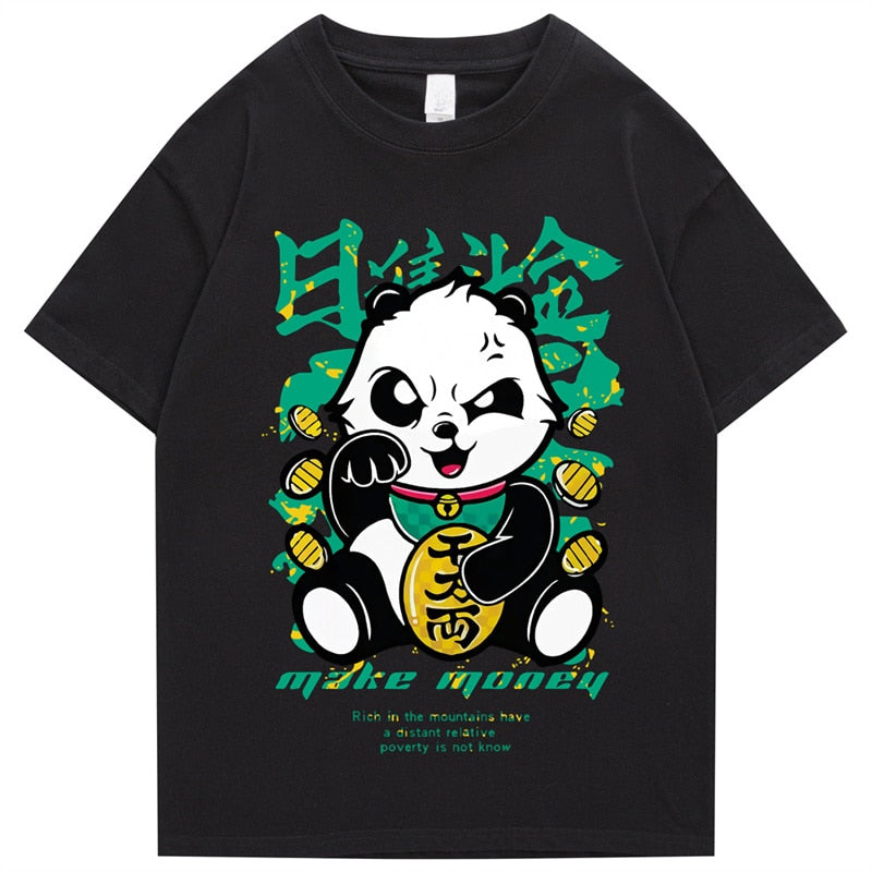 "Rich Panda” Men Women Streetwear Unisex Graphic T-Shirt Daulet Apparel