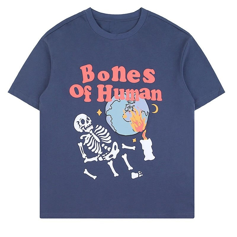 "Strong Bones" Unisex Men Women Streetwear Graphic T-Shirt Daulet Apparel