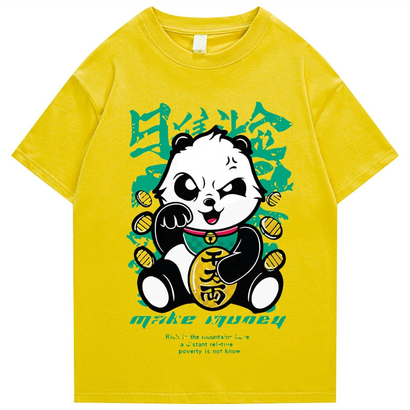 "Rich Panda” Men Women Streetwear Unisex Graphic T-Shirt Daulet Apparel