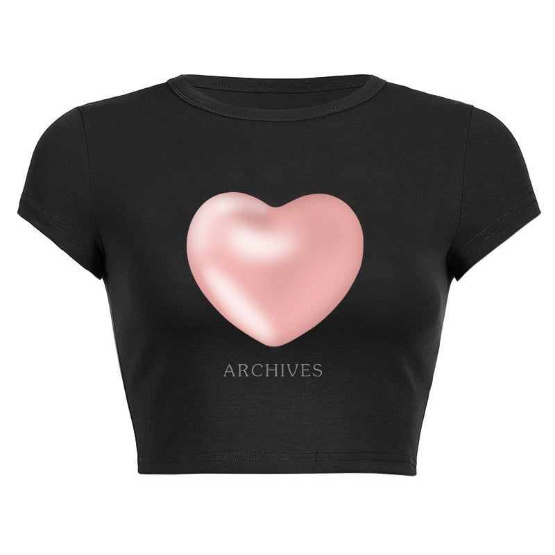 "Find Your Heart" Women Short Sleeve O-Neck Graphic T-Shirt Daulet Apparel
