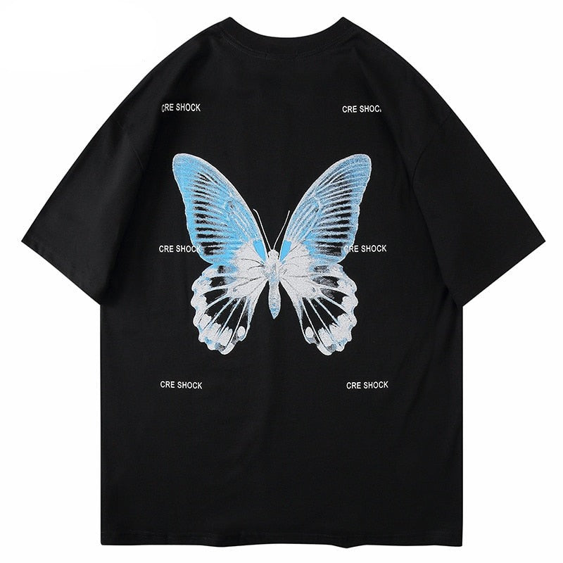 "White Butterfly" Unisex Men Women Streetwear Graphic T-Shirt Daulet Apparel