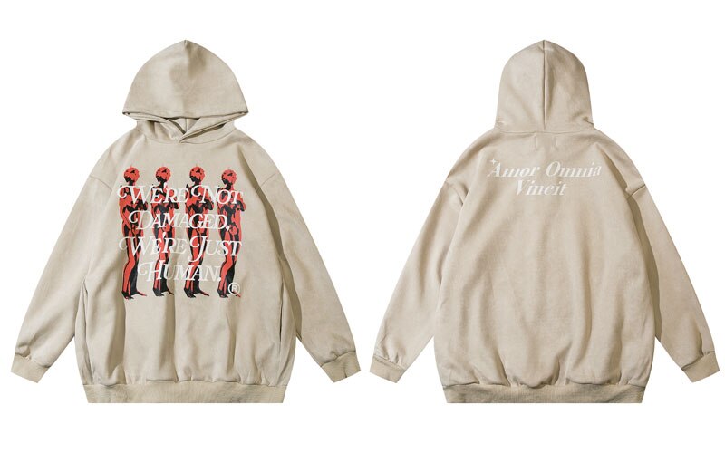 "Not Damaged" Unisex Men Women Streetwear Graphic Hoodie Daulet Apparel