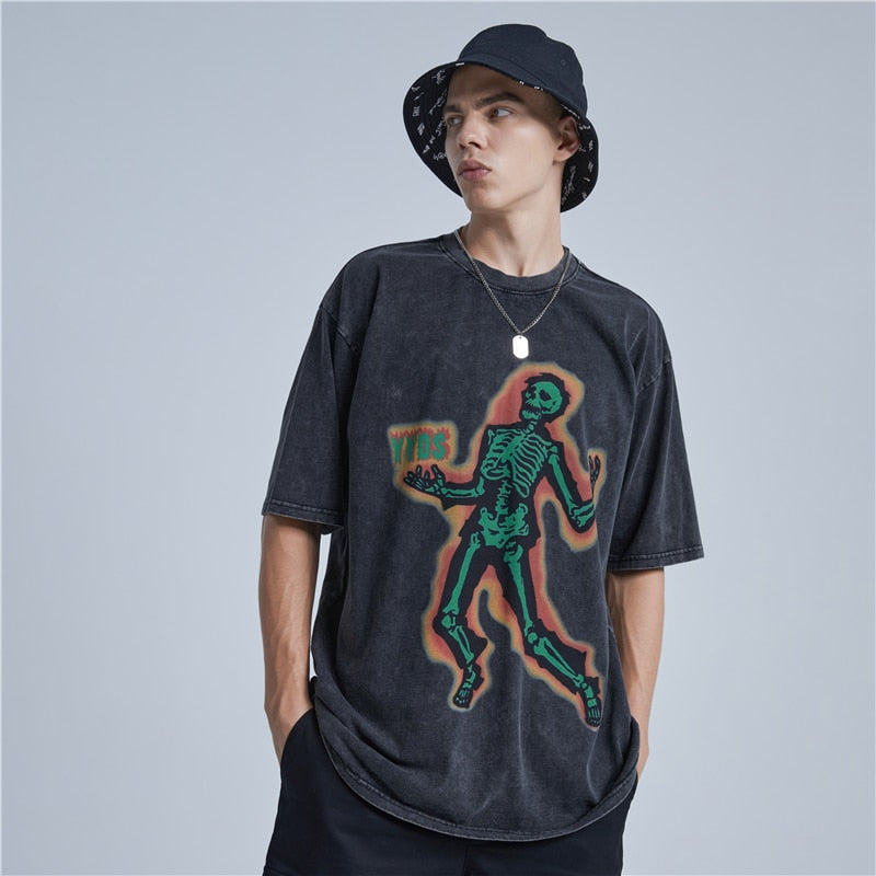 "Washed Away" Unisex Men Women Streetwear Graphic T-Shirt Daulet Apparel