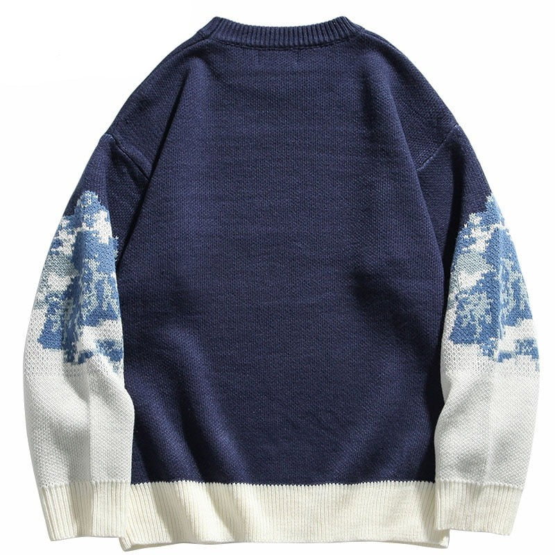 "Blue Mountain" Unisex Men Women Streetwear Graphic Sweater Daulet Apparel