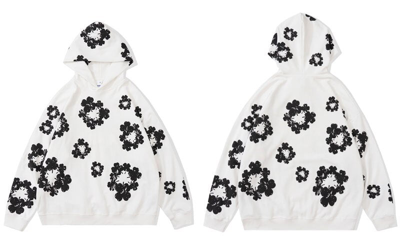 "White Snow" Unisex Men Women Streetwear Graphic Hoodie Daulet Apparel