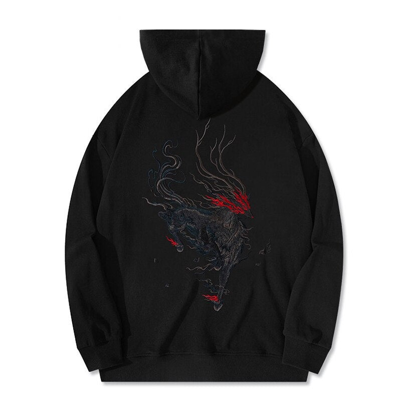 "Black Dragon" Unisex Men Women Streetwear Graphic Hoodie Daulet Apparel