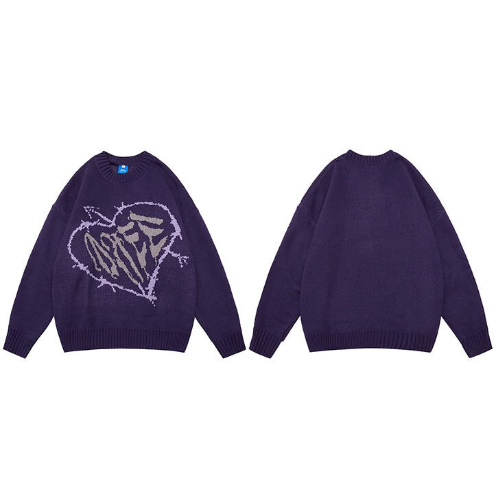 "All Hearts For Me" Unisex Men Women Streetwear Graphic Sweater Daulet Apparel