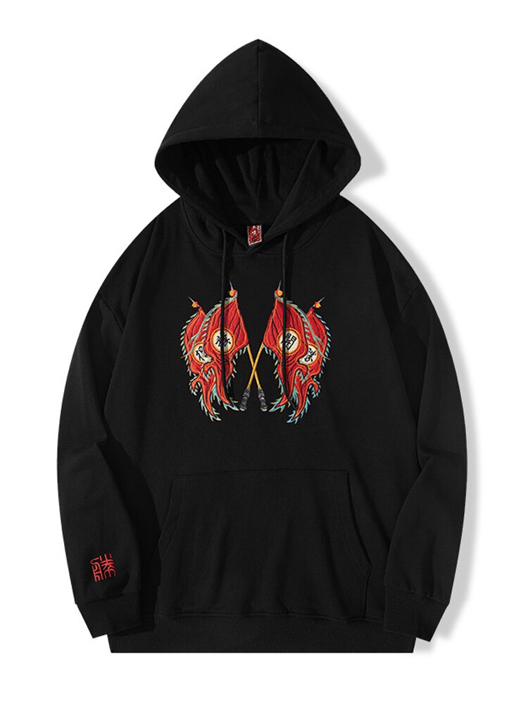 "Two Flags" Unisex Men Women Streetwear Graphic Hoodie Daulet Apparel