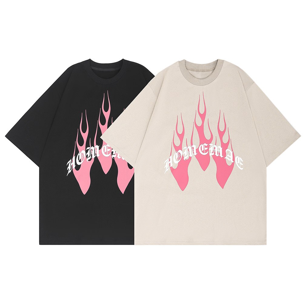 "Red Flame" Unisex Men Women Streetwear Graphic T-Shirt Daulet Apparel