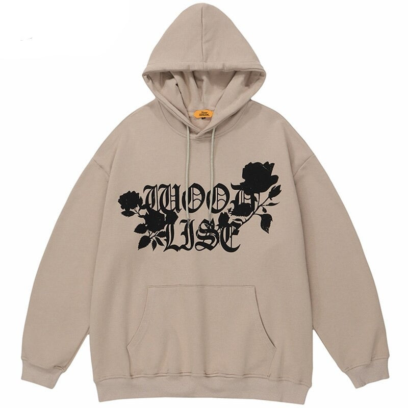 "Black Roses" Unisex Men Women Streetwear Graphic Hoodie Daulet Apparel