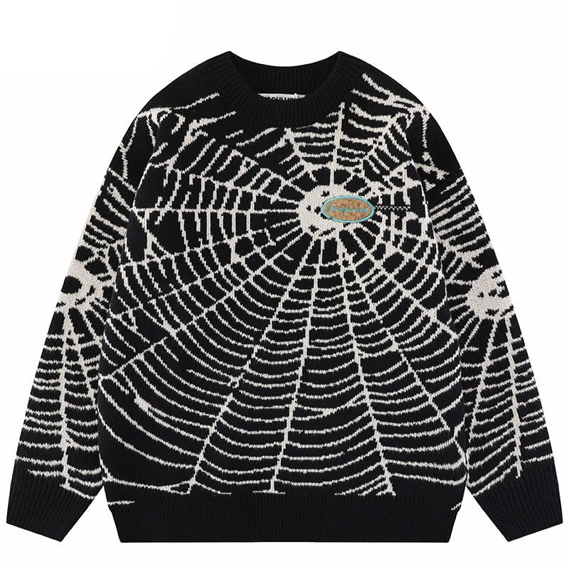 "Spider Web" Unisex Men Women Streetwear Graphic Sweater Daulet Apparel