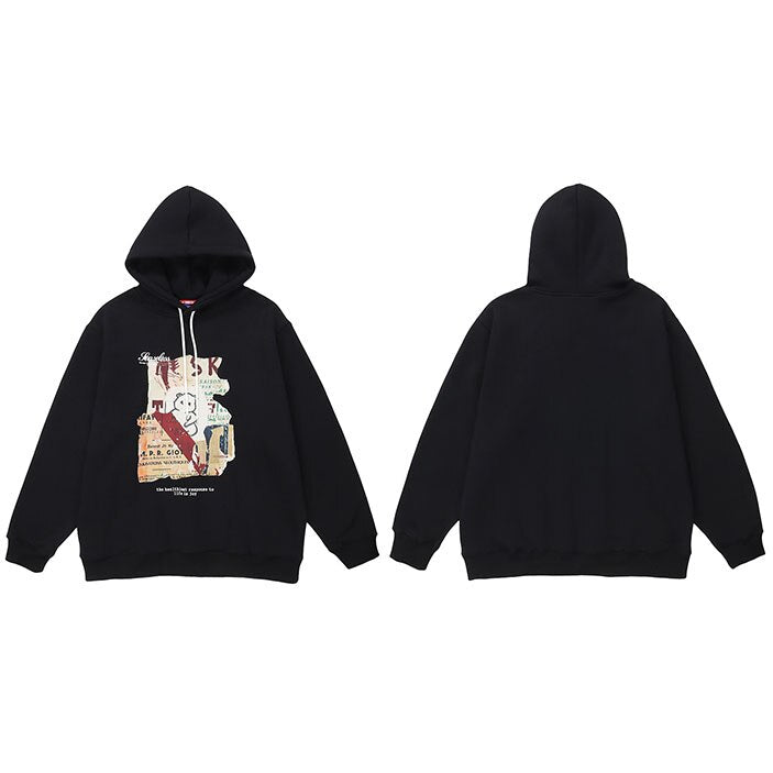 "On The Wall" Unisex Men Women Streetwear Graphic Hoodie Daulet Apparel