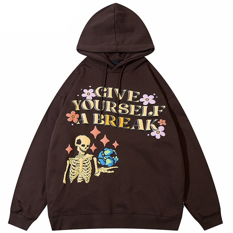 "Give Yourself Time" Unisex Men Women Streetwear Graphic Hoodie Daulet Apparel