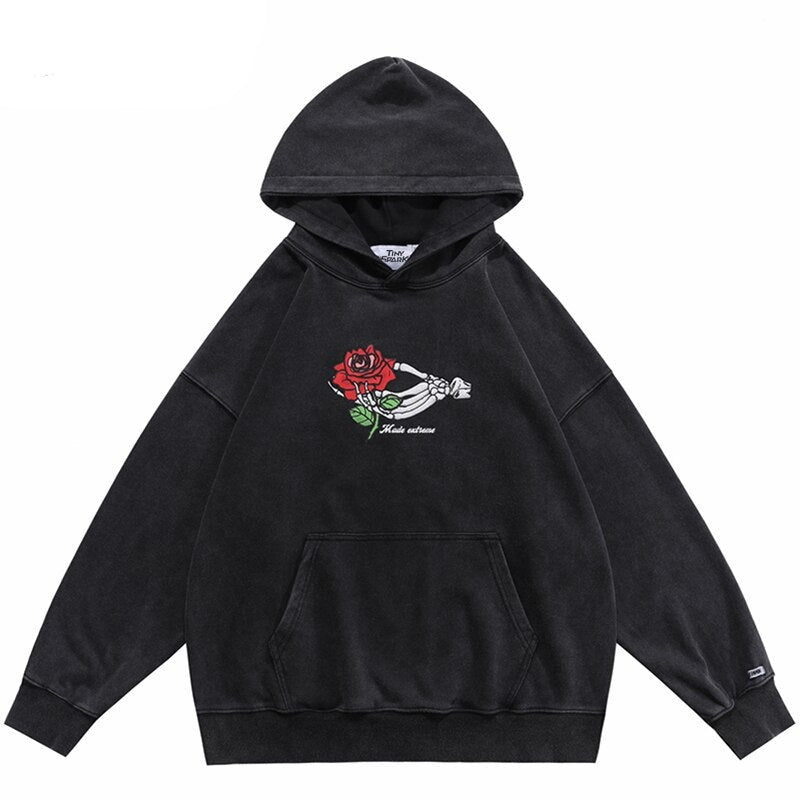 "Skull Rose" Unisex Men Women Streetwear Graphic Hoodie Daulet Apparel