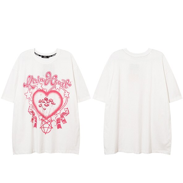 "Heart Garden" Unisex Men Women Streetwear Graphic T-Shirt Daulet Apparel