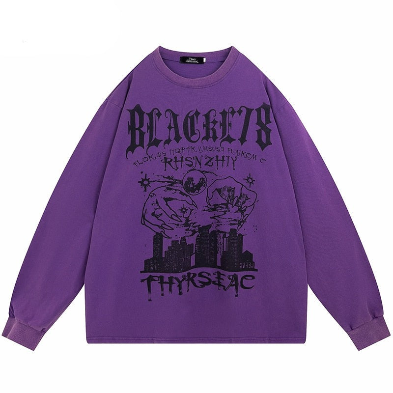 "No Regrets" Unisex Men Women Streetwear Graphic Sweatshirt Daulet Apparel