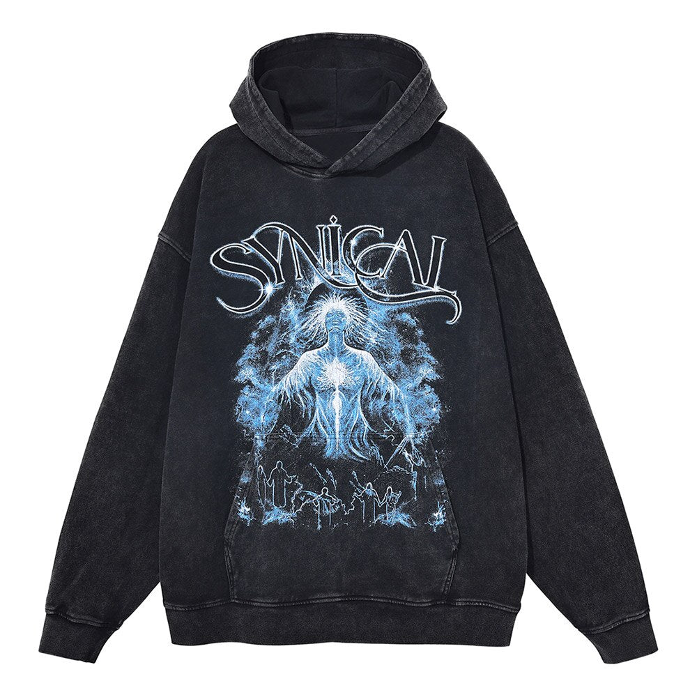 "Ancient Flame" Unisex Men Women Graphic Streetwear Hoodie Daulet Apparel
