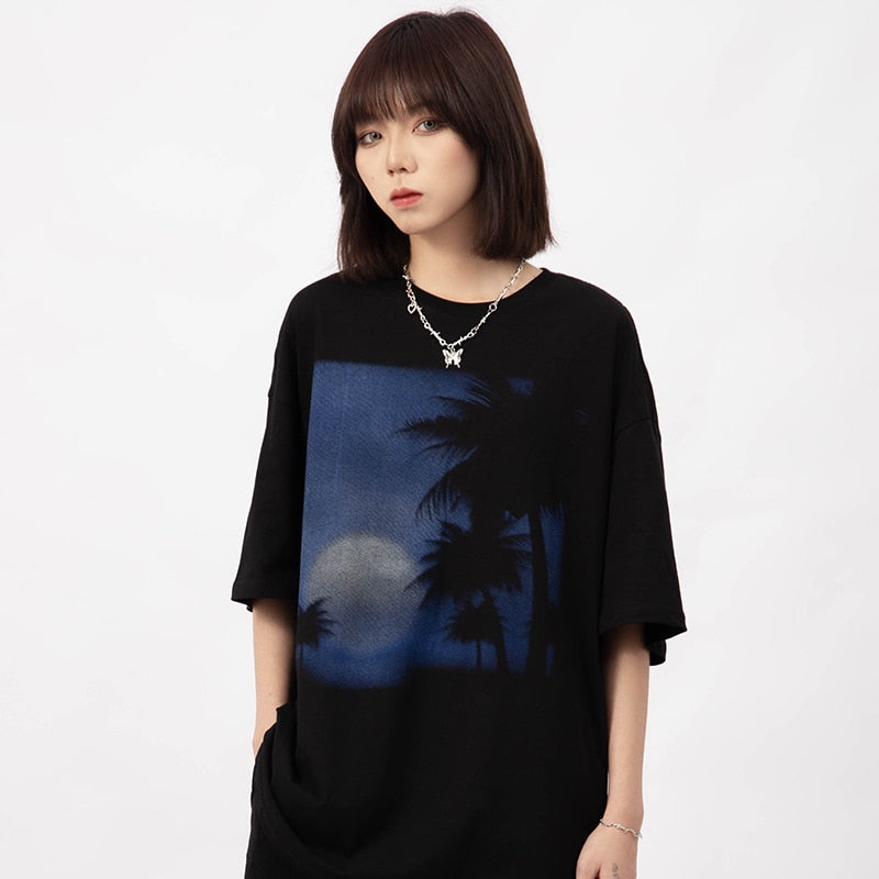 "Midnight Swim" Unisex Men Women Streetwear Graphic T-Shirt Daulet Apparel