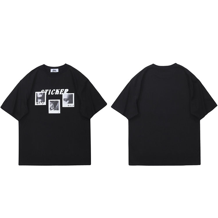 "Sticker" Unisex Men Women Streetwear Graphic T-Shirt Daulet Apparel