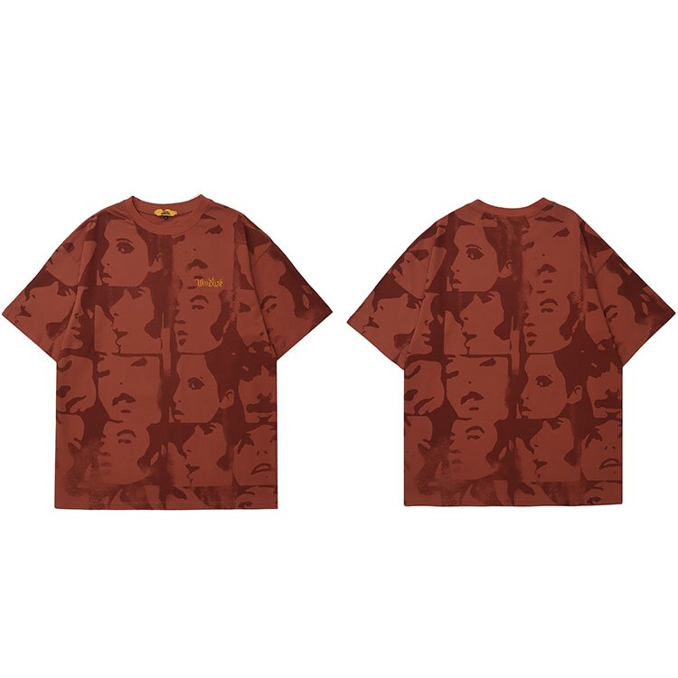 "Red Face" Unisex Men Women Streetwear Graphic T-Shirt Daulet Apparel