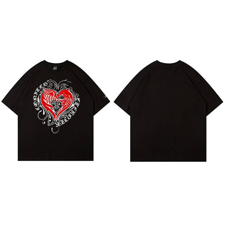 "Melted Heart" Unisex Men Women Streetwear Graphic T-Shirt Daulet Apparel
