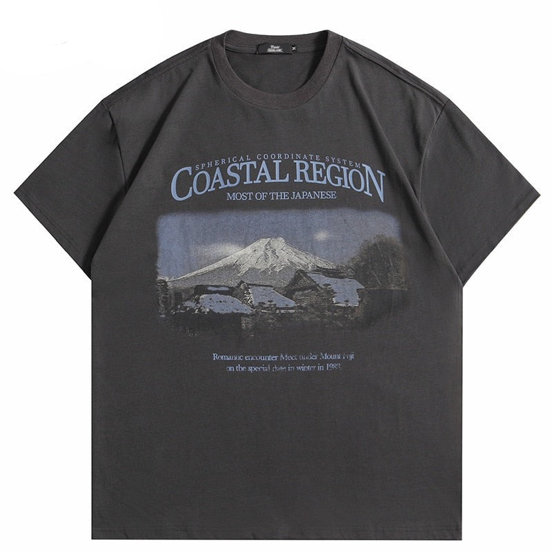 "Mountain Top" Unisex Men Women Streetwear Graphic T-Shirt Daulet Apparel