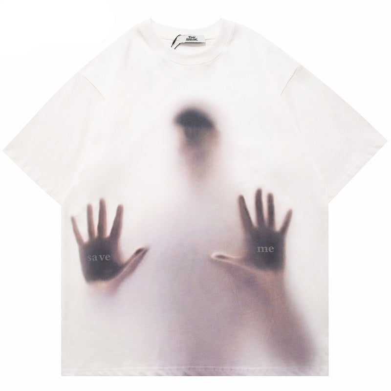 "Hand Print" Unisex Men Women Streetwear Graphic T-Shirt Daulet Apparel