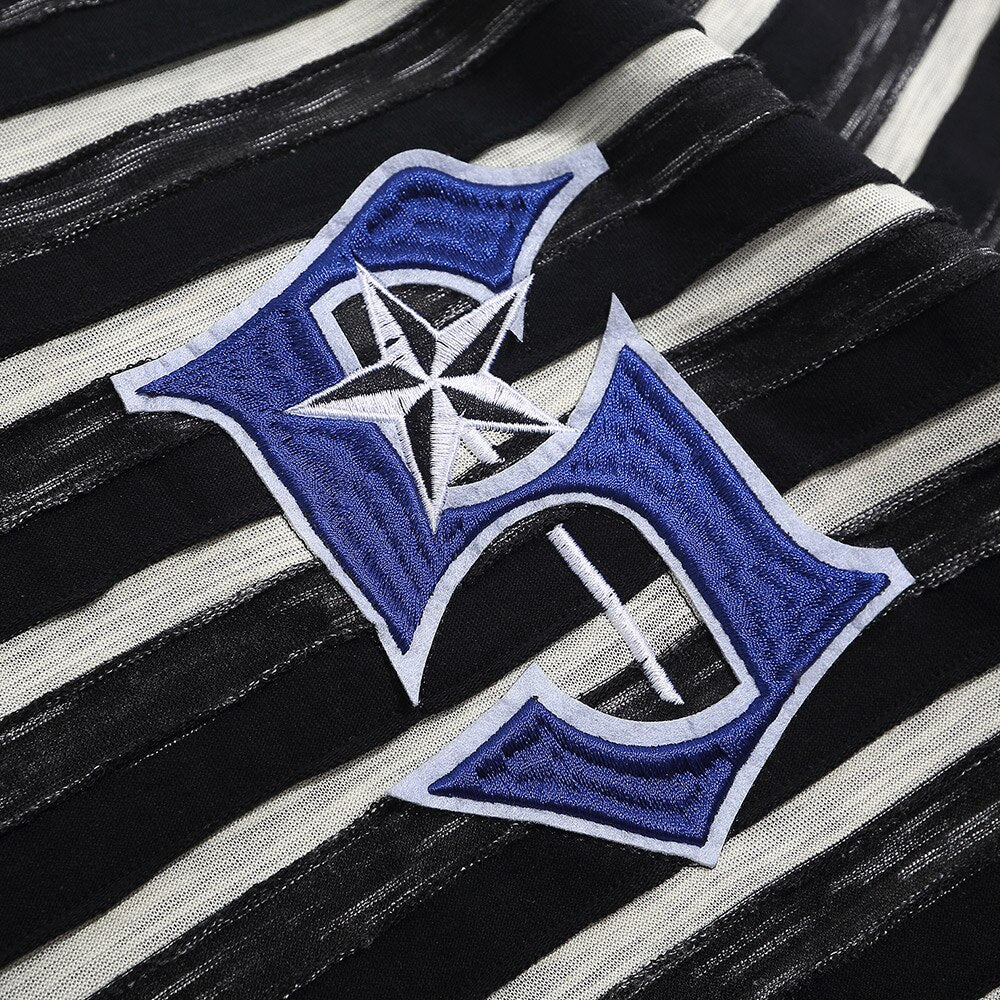 "Striped Along" Unisex Men Women Streetwear Graphic Sweatshirt Daulet Apparel