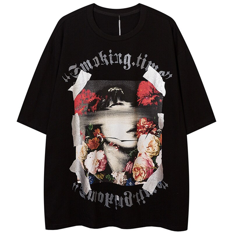 "Slow Smoke" Unisex Men Women Streetwear Graphic T-Shirt Daulet Apparel