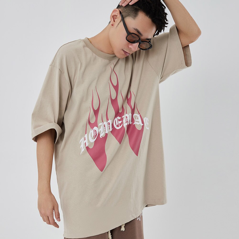 "Red Flame" Unisex Men Women Streetwear Graphic T-Shirt Daulet Apparel