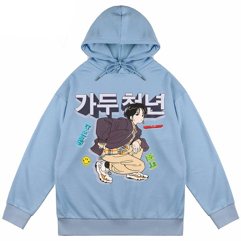 "Blue Ninja" Unisex Men Women Streetwear Graphic Hoodie Daulet Apparel