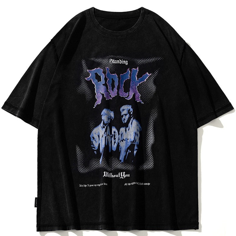 "Rock On" Unisex Men Women Streetwear Graphic T-Shirt Daulet Apparel