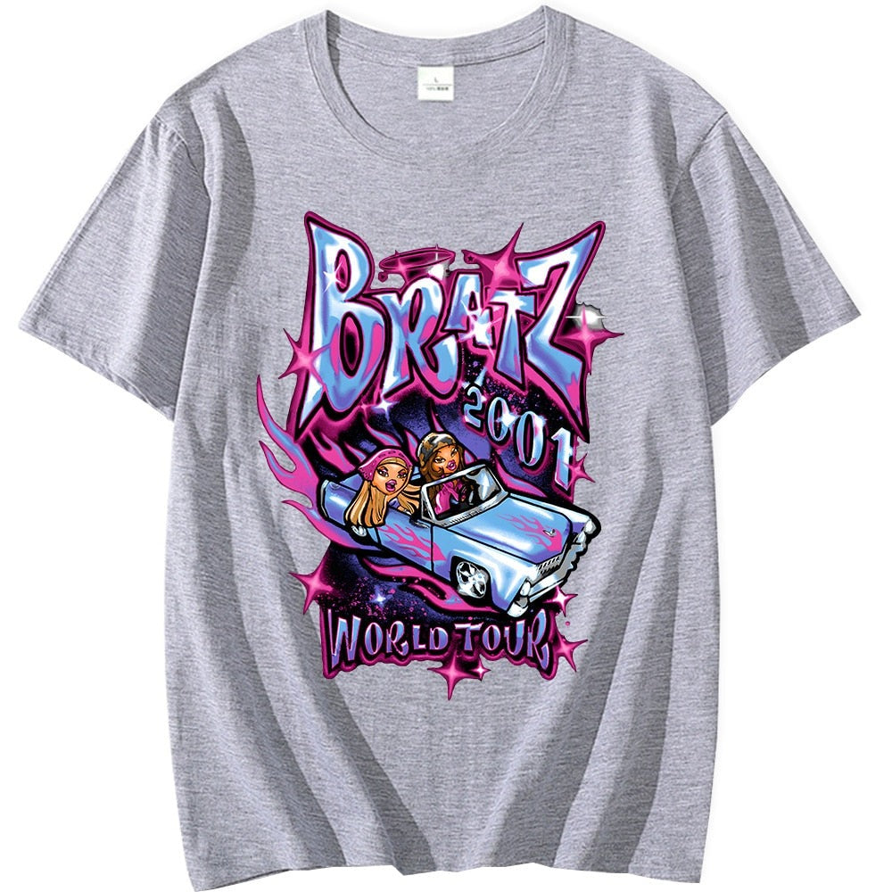 "Bratz For Real" Unisex Men Women Streetwear Graphic T-Shirt Daulet Apparel