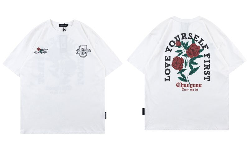 "Love Yourself" Unisex Men Women Streetwear Graphic T-Shirt Daulet Apparel