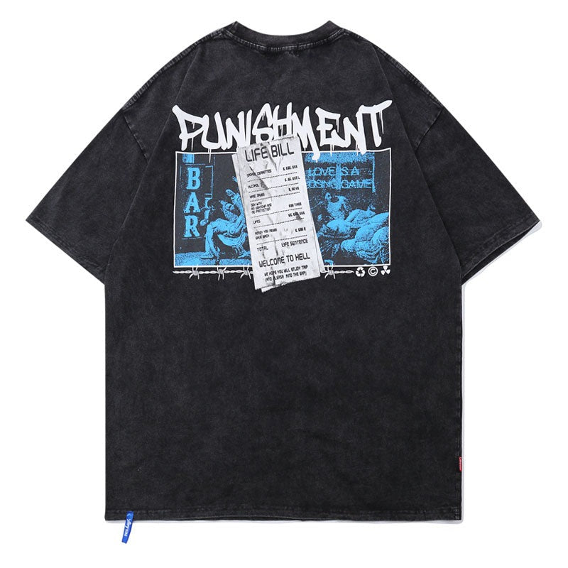 "Punishment" Unisex Men Women Streetwear Graphic T-Shirt Daulet Apparel