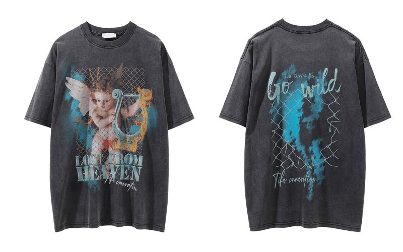 "Lost Upstairs" Unisex Men Women Streetwear Graphic T-Shirt Daulet Apparel