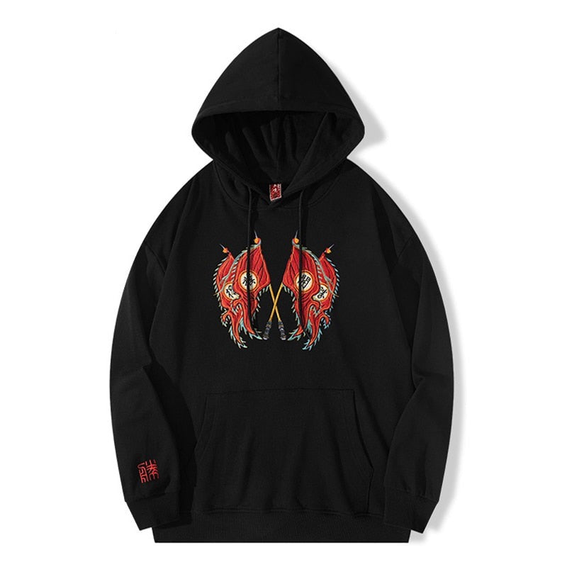 "Two Flags" Unisex Men Women Streetwear Graphic Hoodie Daulet Apparel