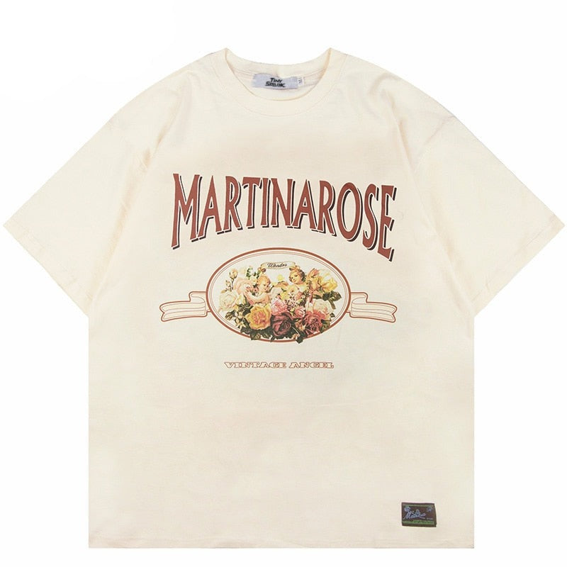 "Vintage Rose" Unisex Men Women Streetwear Graphic T-Shirt Daulet Apparel