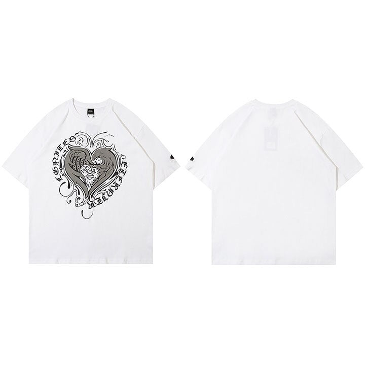 "Melted Heart" Unisex Men Women Streetwear Graphic T-Shirt Daulet Apparel